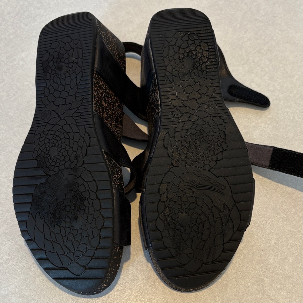 Dansko Black Women's Sandals with Button Accents - Picture 5 of 5